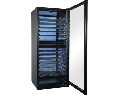 Cave à vin avec porte en verre et étagères