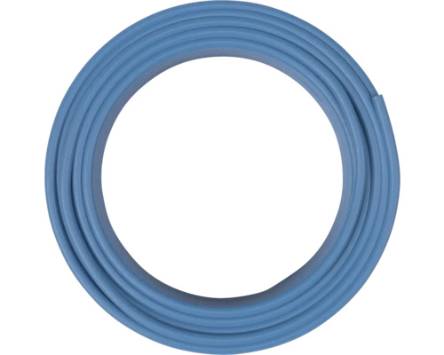 Blauer Heizkreisverteiler-Schlauch aufgerollt