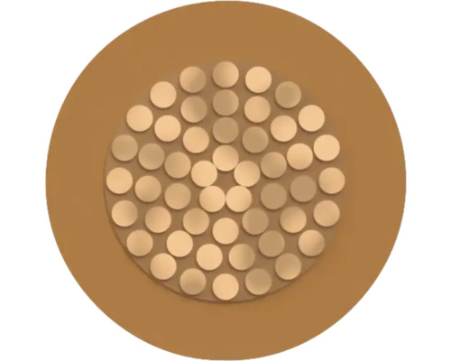 Querschnitt eines Elektrokabels mit Kupferlitzen