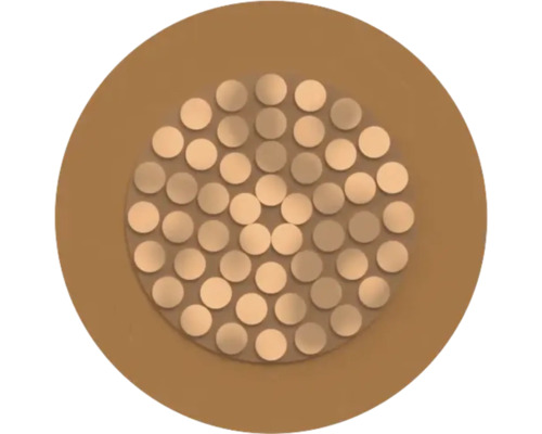 Kupferdrahtquerschnitt mit vielen einzelnen Adern