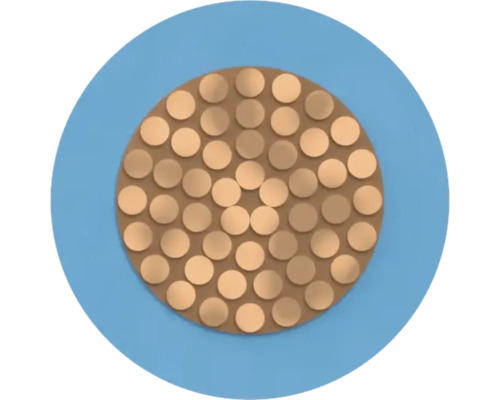 Section transversale d'une ligne électrique avec conducteurs en cuivre