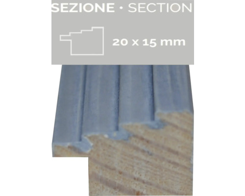 Holzprofilleiste mit den Maßen 20 x 15 mm