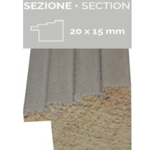 Profilholz mit den Massen 20 x 15 Millimeter im Querschnitt