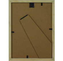 Rückseite eines Holzbilderrahmens mit Aufsteller