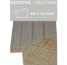 Detailansicht Holzprofil mit den Maßen 20 x 15 Millimeter
