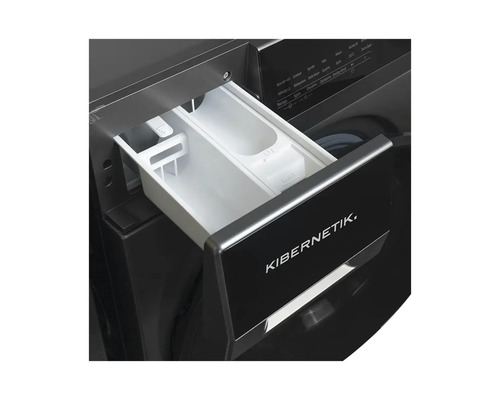 Gros plan d'un lave-linge avec tiroir à lessive ouvert