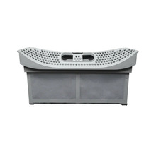 Panier à linge en plastique avec poignées et motif perforé