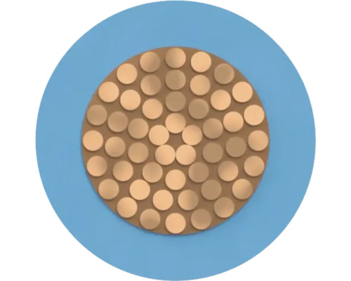 Section transversale d'un câble électrique avec plusieurs conducteurs en cuivre