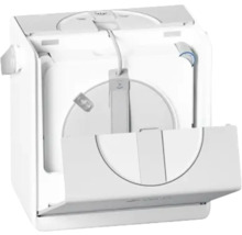 Niveau laser en croix dans une boîte de rangement blanche