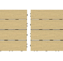Zwei Terrassenfliesen aus Holz