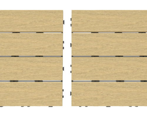 Zwei Terrassenfliesen aus Holz