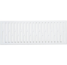 Weisse Kunststoffabdeckung mit Schlitzen für Entwässerungsrinnen