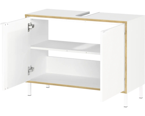 Meuble sous-lavabo avec deux portes et étagères intérieures