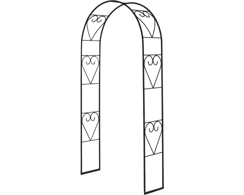 Arche de jardin en métal avec motif de coeur