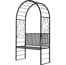 Banc de jardin avec support pour plantes grimpantes en métal