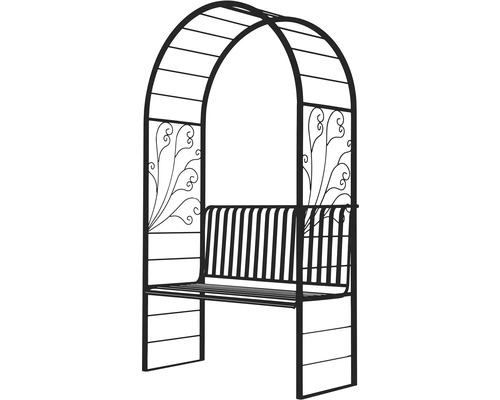 Banc de jardin avec support pour plantes grimpantes en métal