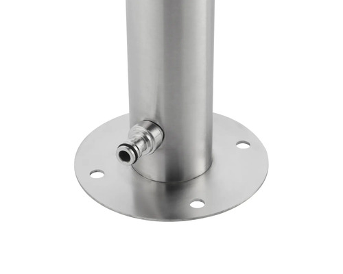 Edelstahlsäule mit Wasserhahnanschluss und Befestigungsplatte