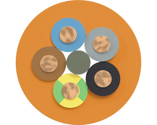 Querschnitt eines Elektrokabels mit mehreren Adern