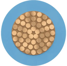 Querschnitt eines Elektrokabels mit mehreren Kupferleitern