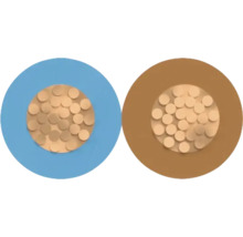 Querschnittansicht von zwei elektrischen Leitungen