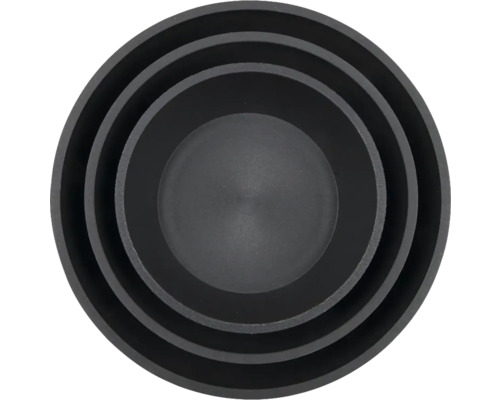 Schwarzer Pflanzgefäß-Untersetzer, rund