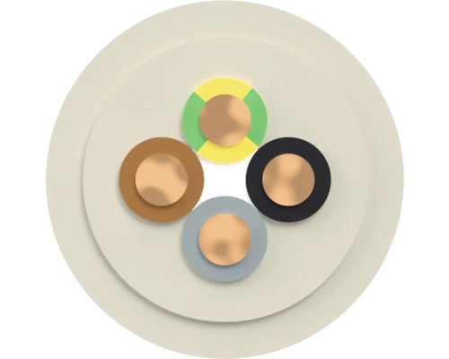 Section transversale d'un câble électrique à quatre conducteurs