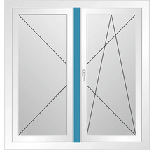 Fenêtre blanche à deux vantaux avec vitrage isolant