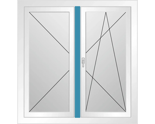 Fenêtre blanche à deux vantaux avec vitrage isolant