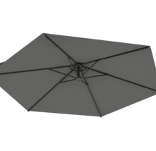 Vue du dessous d'un parasol ouvert.