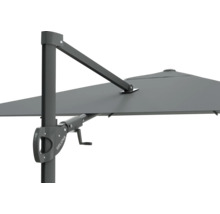 Vue détaillée d'un parasol avec mécanisme à manivelle