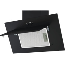 Hotte aspirante noire avec filtre à graisse métallique