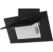 Hotte aspirante noire avec filtre à graisse métallique