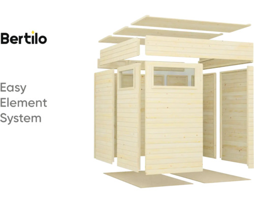 Bertilo Gartenhaus Bausatz aus Holzelementen