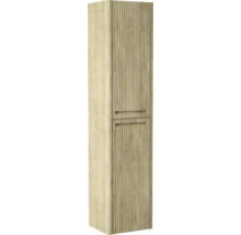 Armoire haute couleur bois avec lamelles verticales