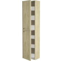 Armoire haute avec structure en bois et étagères
