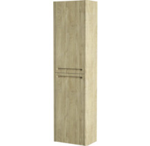 Meuble bas de lavabo suspendu avec façade à lamelles en bois