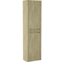 Armoire en bois avec lattes verticales pour salle de bain