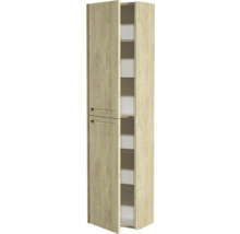 Armoire haute couleur bois avec étagères
