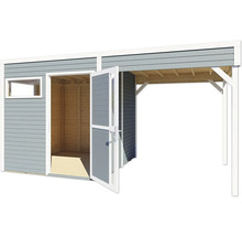 Holzgartenhaus mit Doppeltür und Vordach