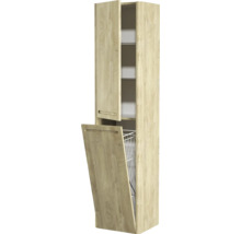 Armoire haute avec étagères et panier à linge