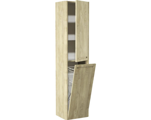Armoire haute avec bascule à linge et étagères