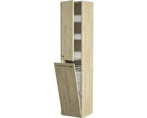 Armoire haute avec bascule à linge et étagères