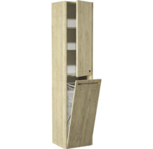 Armoire haute avec panier à linge et étagères