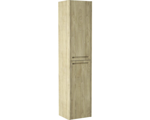 Armoire en bois verticale avec une texture rainurée