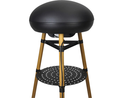 Four à pizza électrique avec pieds en bois et espace de stockage