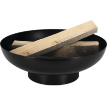 Brasero en acier avec bûches