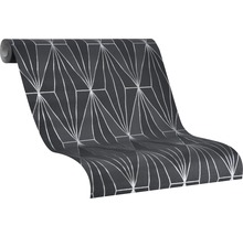 Rolle grauer Tapete mit geometrischem Muster