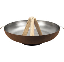 Brasero en métal avec bois