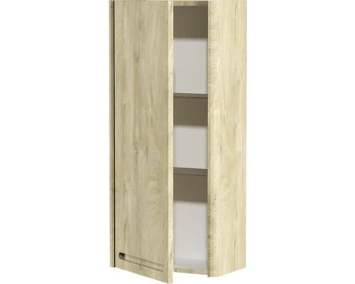 Armoire suspendue couleur bois avec étagères pour montage mural