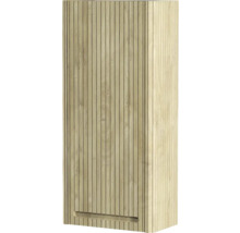 Armoire suspendue couleur bois avec structure à lamelles